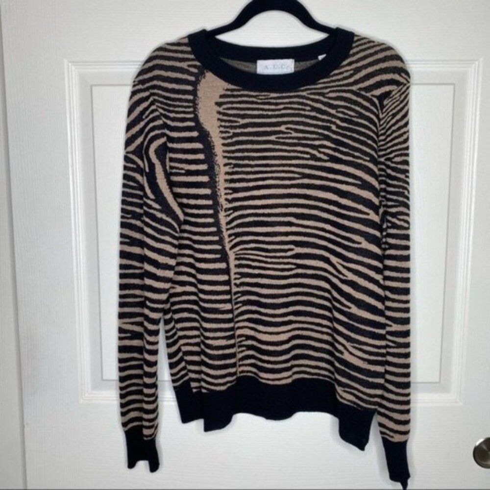 A.L.C. Cayero Open Back Zebra Print Wool Sweater - image 1